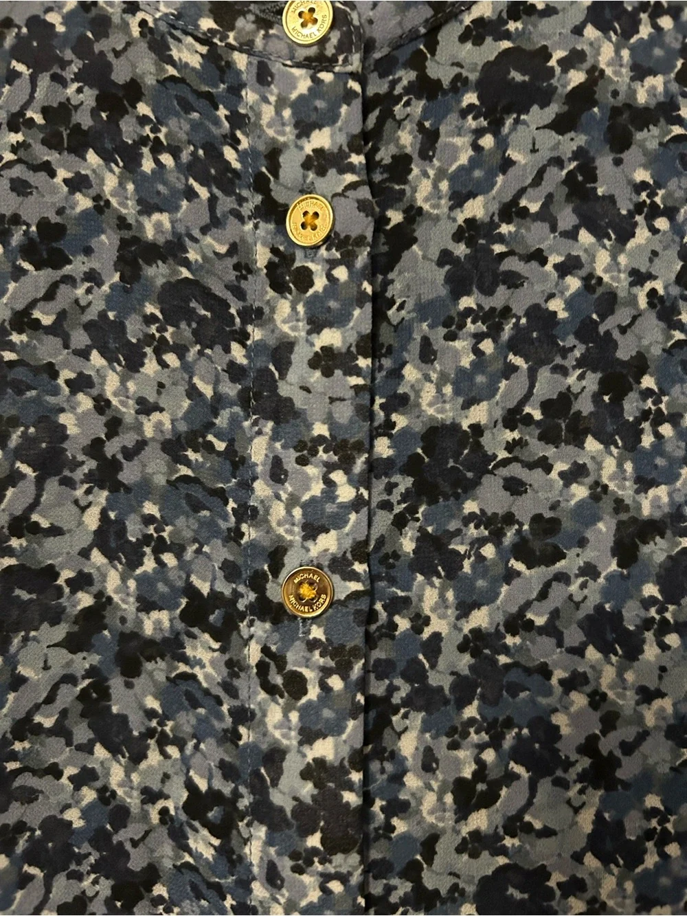 Michael Kors Women’s Navy Blue Floral Button-Up Shirt